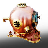 Vintage Brass & Copper Nautical Diving Helmet Décor